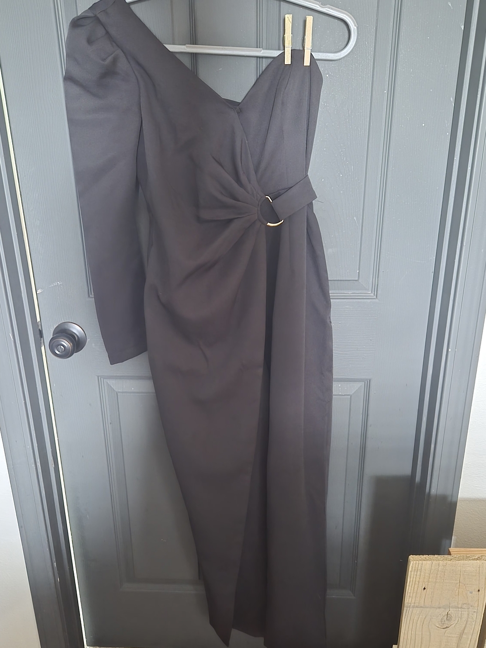 One Sleeve Jumpsuit With Drapped Leg